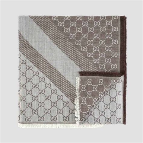 Gucci Women Wool Scarf GG Jacquard Print 281942 3g704 6978 .